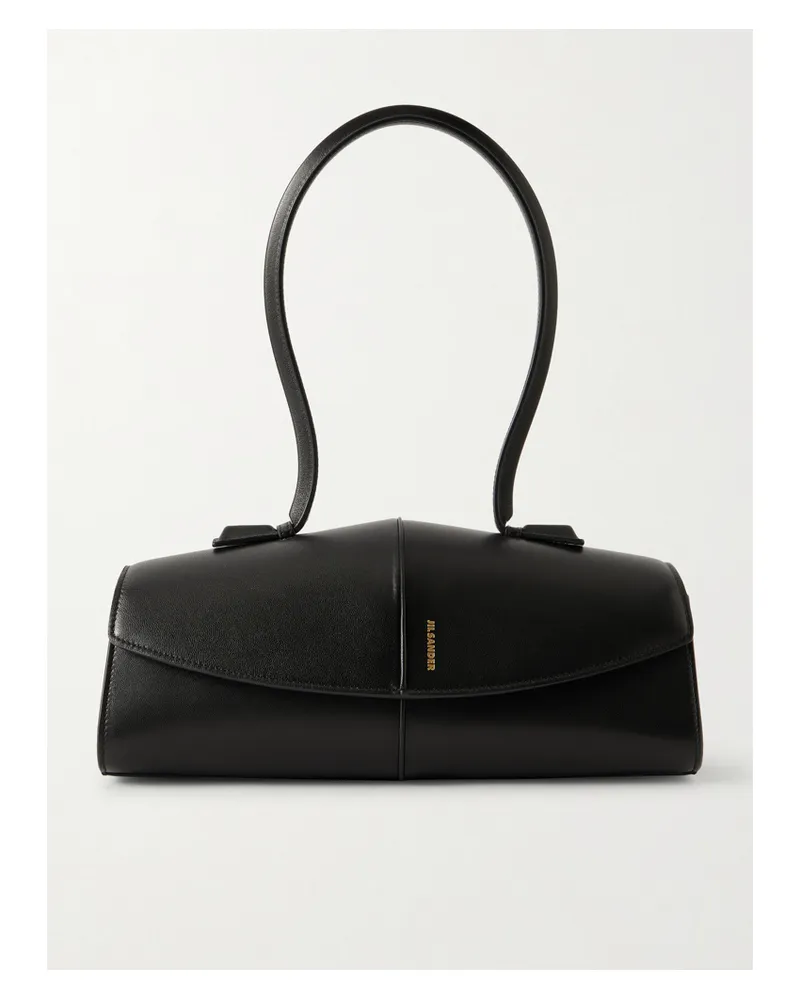 Jil Sander Linea Leather Shoulder Bag - Black Black
