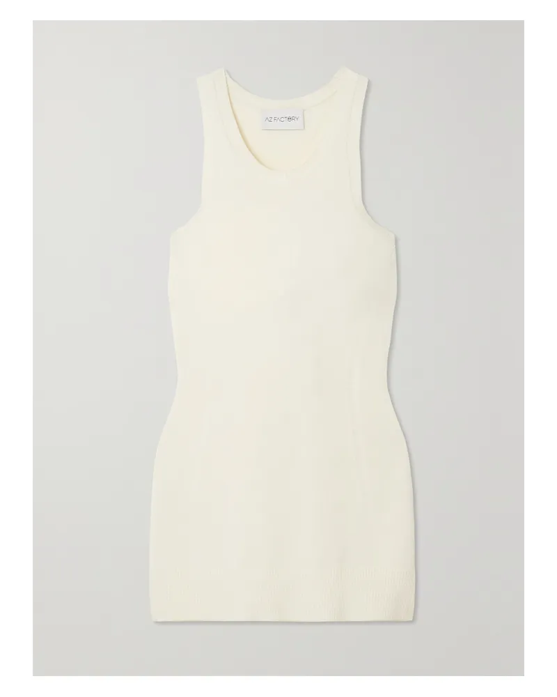 AZ FACTORY Mybody Tanktop Aus Stretch-strick - Weiß Weiß