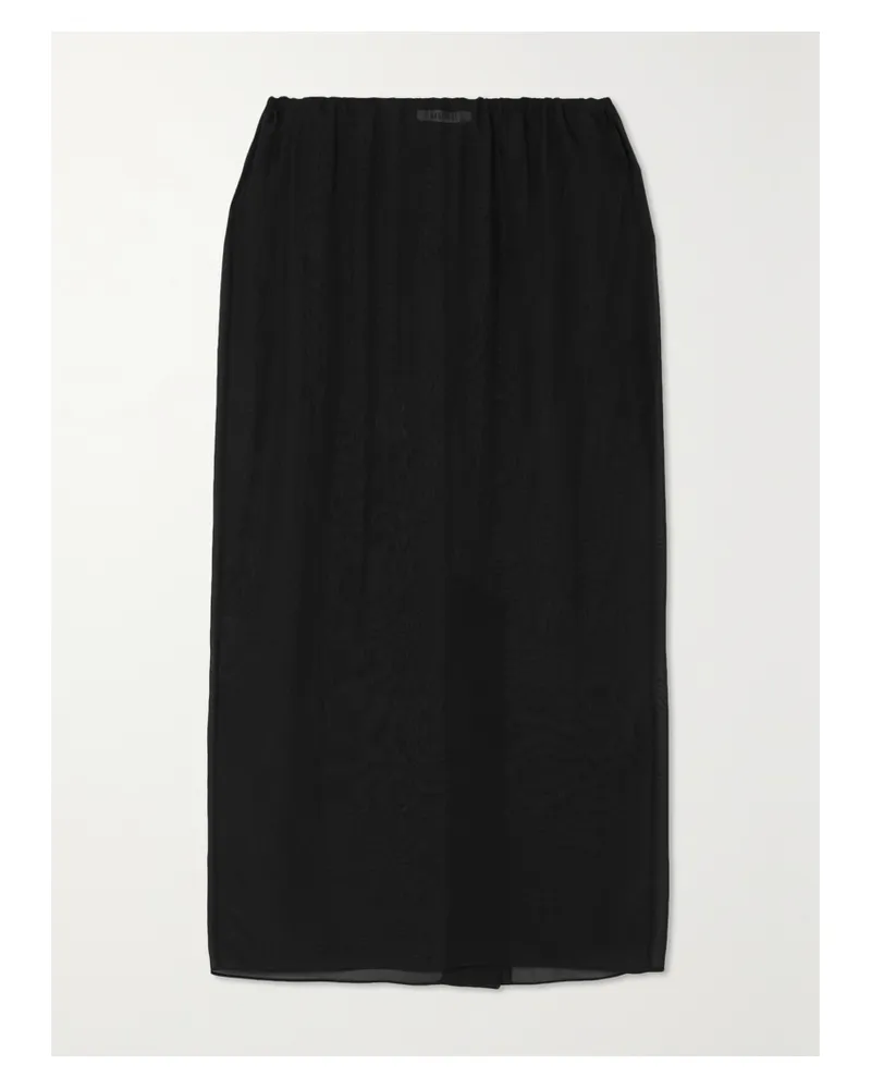 GAUCHERE Midirock Aus Seidenchiffon - Schwarz Schwarz