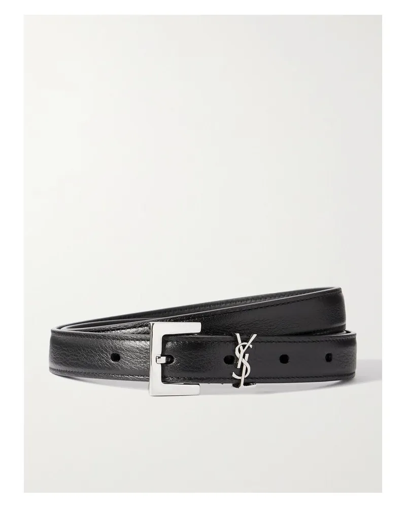 Saint Laurent Gürtel Aus Leder - Schwarz Schwarz