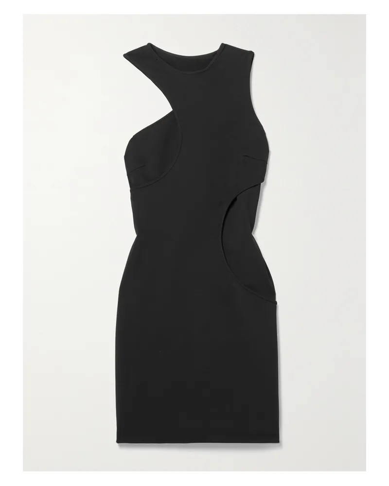 ET OCHS Paisley Mehrlagiges Minikleid Aus Stretch-jersey Mit Cut-out - Schwarz Schwarz