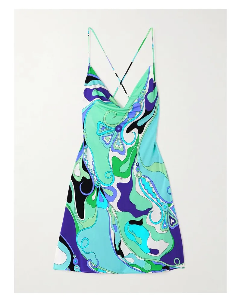 Emilio Pucci Minikleid Aus Bedrucktem Stretch-jersey - Blau Blau