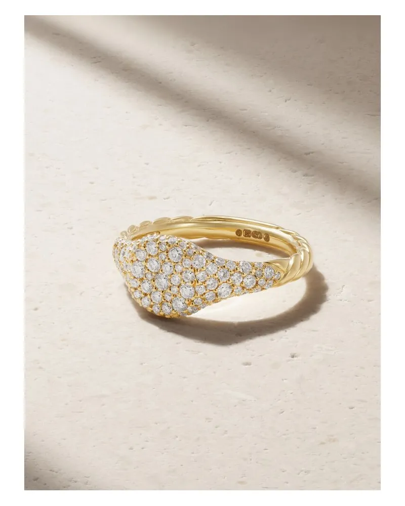 David Yurman Petite Pavé Ring Für Den Kleinen Finger Aus 18 Karat Gold Mit Diamanten Gold