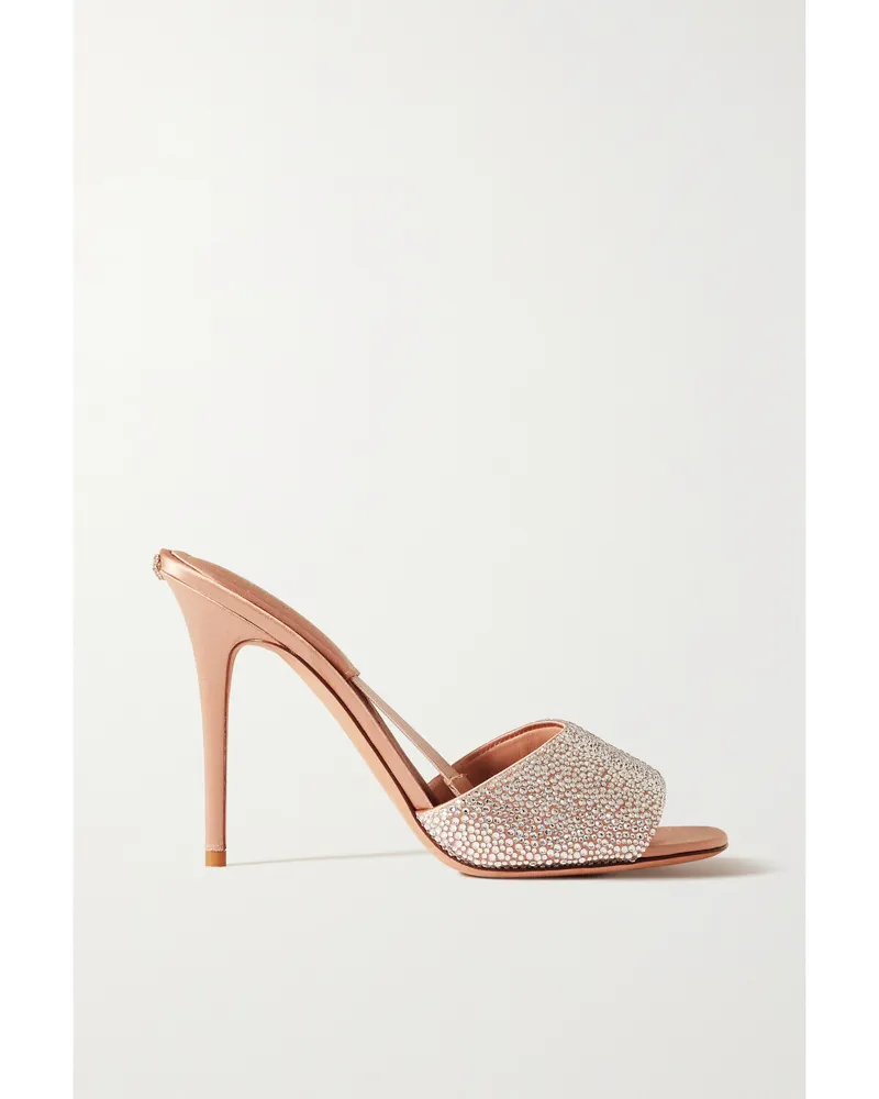 Valentino Garavani Private 105 Mules Aus Satin Mit Kristallen - Gold Gold