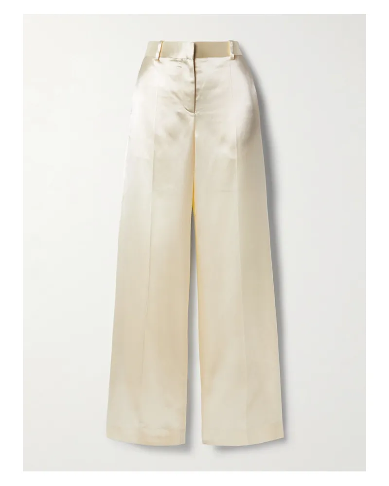 The Row Encore Hose Mit Geradem Bein Aus Satin - Creme Creme