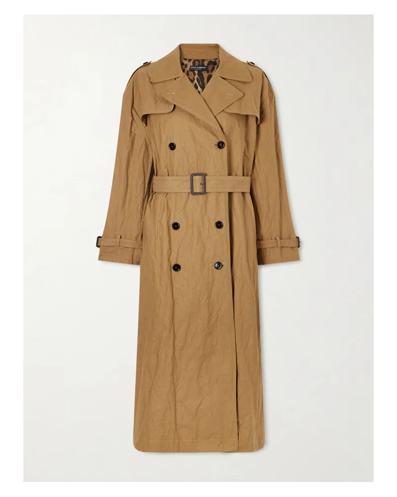 Dolce & Gabbana Double-breasted Cotton-blend Canvas Trench Coat - Neutrals Neutrals