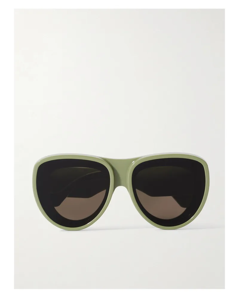 Loewe Paula's Ibiza Oversized Aviator-style Acetate Sunglasses - Green Green