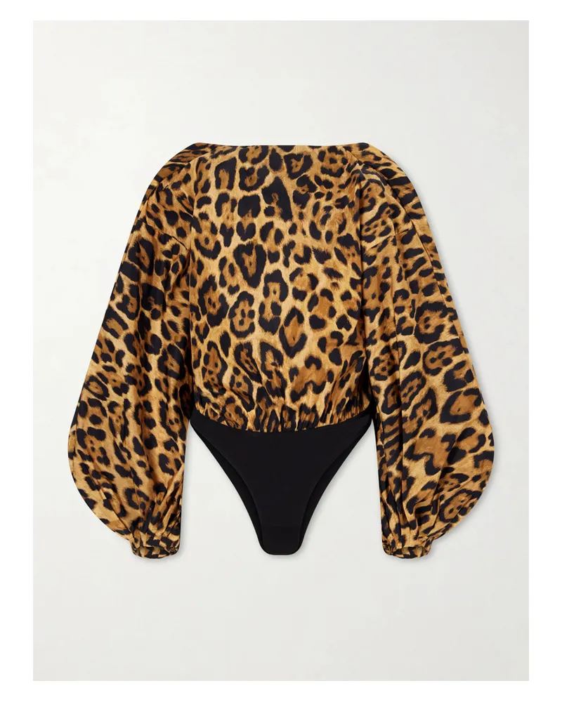 Alaïa Leopard-print Shell Bodysuit - Animal Print Animal