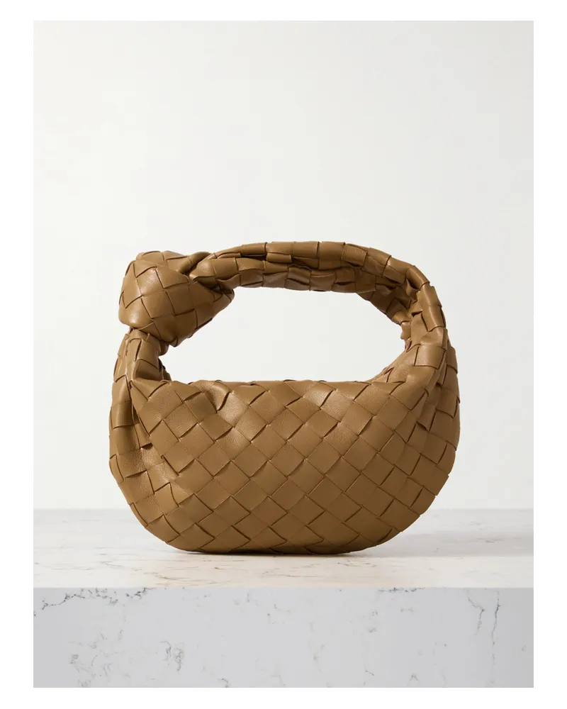 Bottega Veneta Jodie Mini Knotted Intrecciato Leather Tote - Brown Brown
