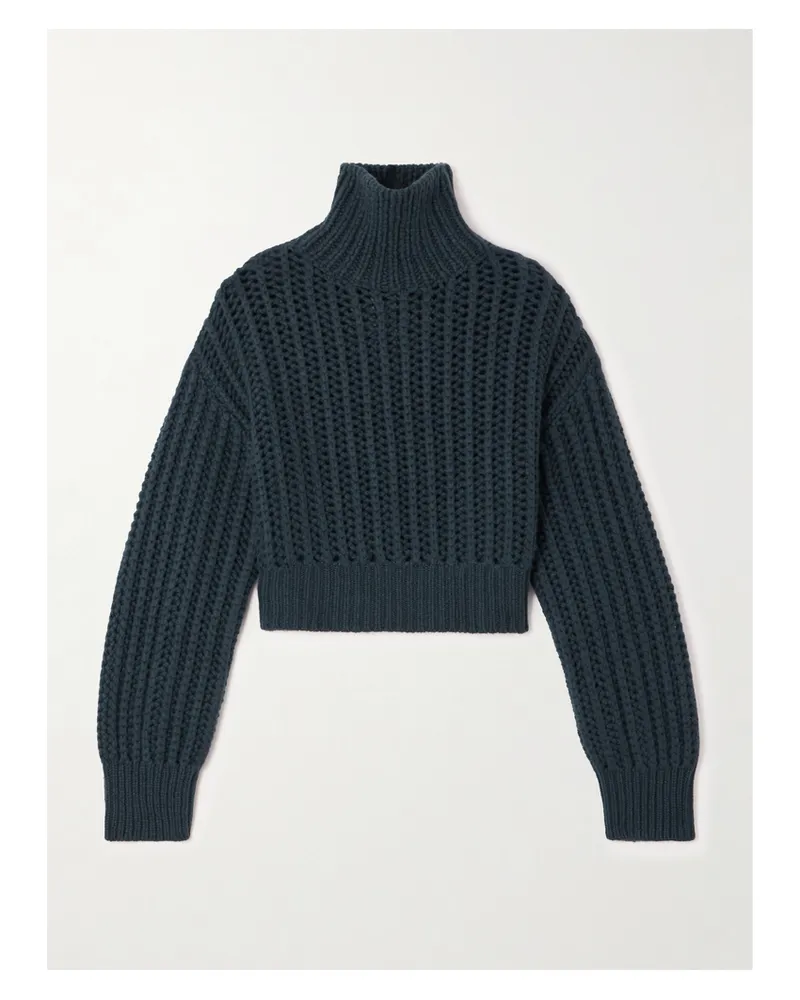 Brunello Cucinelli Rollkragenpullover Aus Geripptem Kaschmir - Blau Blau