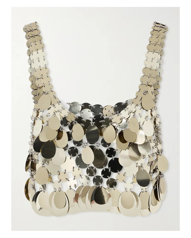 Paco Rabanne Verkürztes Tanktop Aus Metall-mesh - Gold Gold