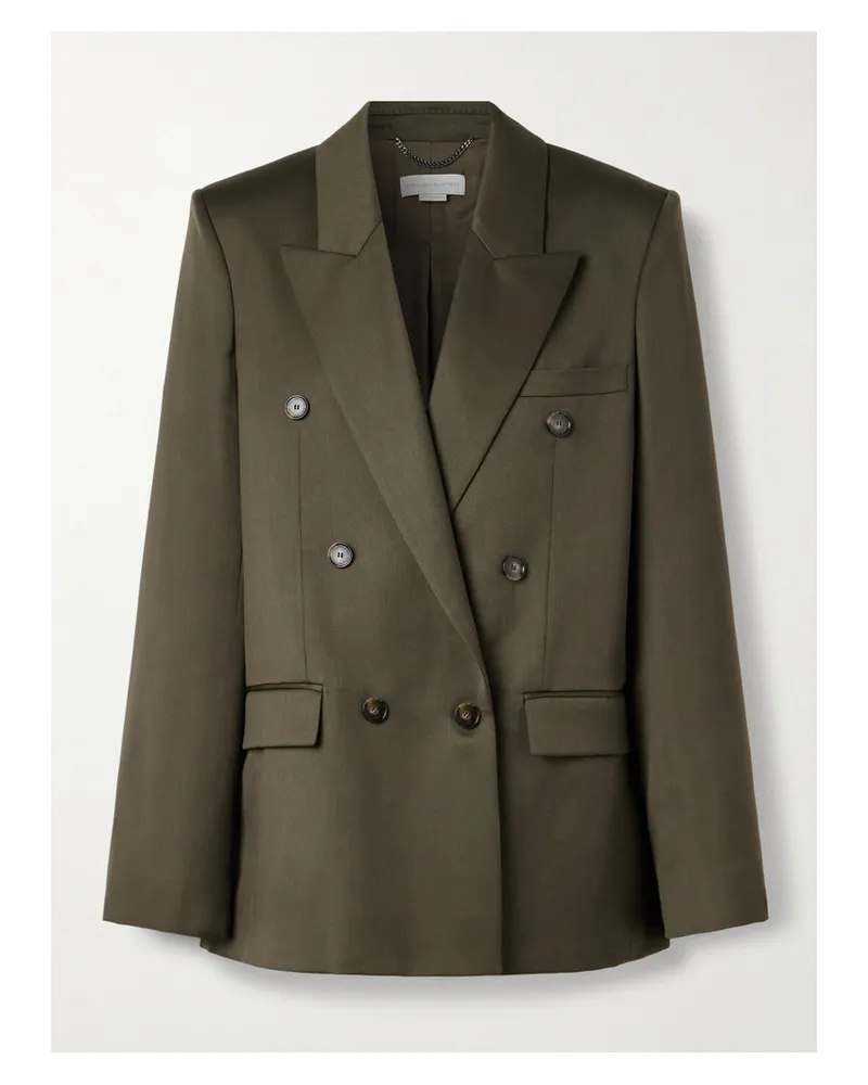 Stella McCartney Doppelreihiger Blazer Aus Woll-crêpe - Grün Grün