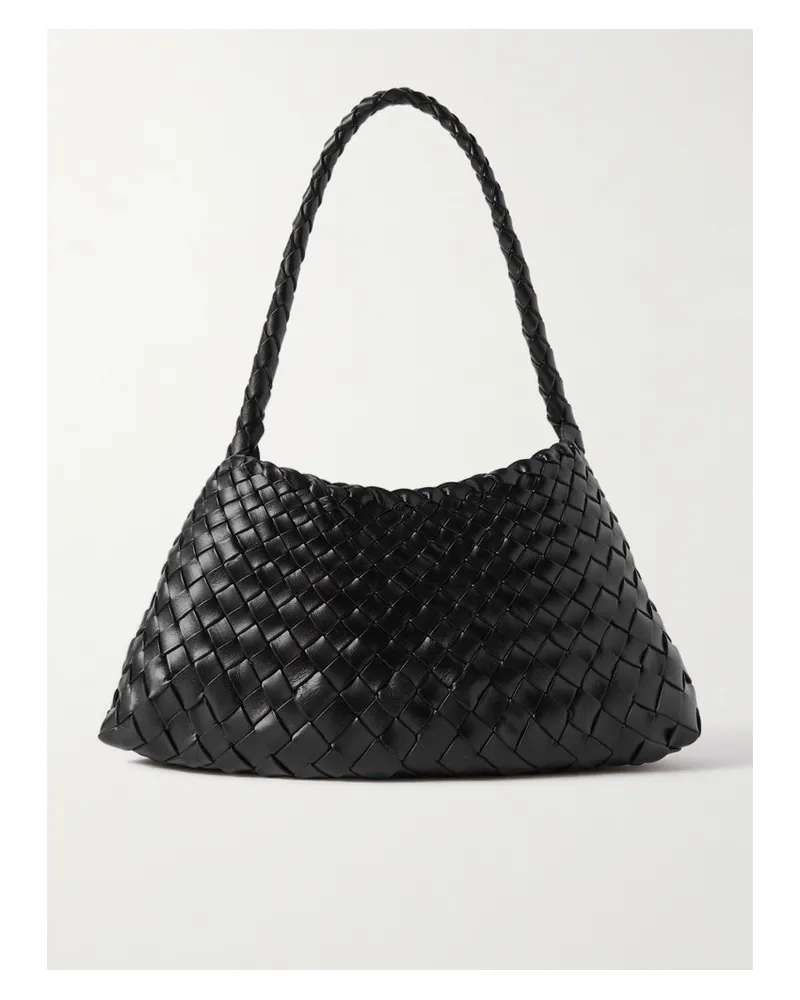 Dragon Diffusion Rosanna Mini Woven Leather Tote - Black Black