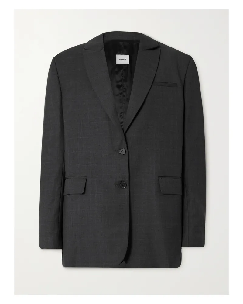 HALFBOY Oversized-blazer Aus Karierter Merinowolle - Grau Grau