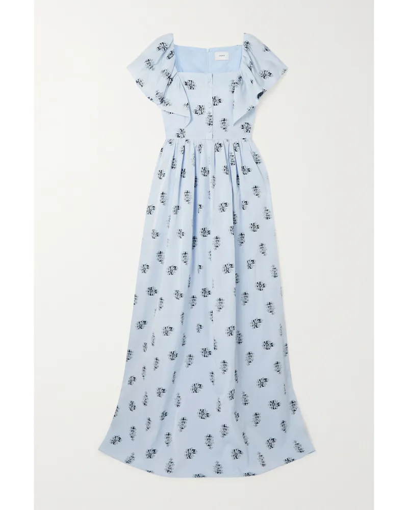Erdem Ariella Maxikleid Aus Voile Mit Fil Coupé - Blau Blau