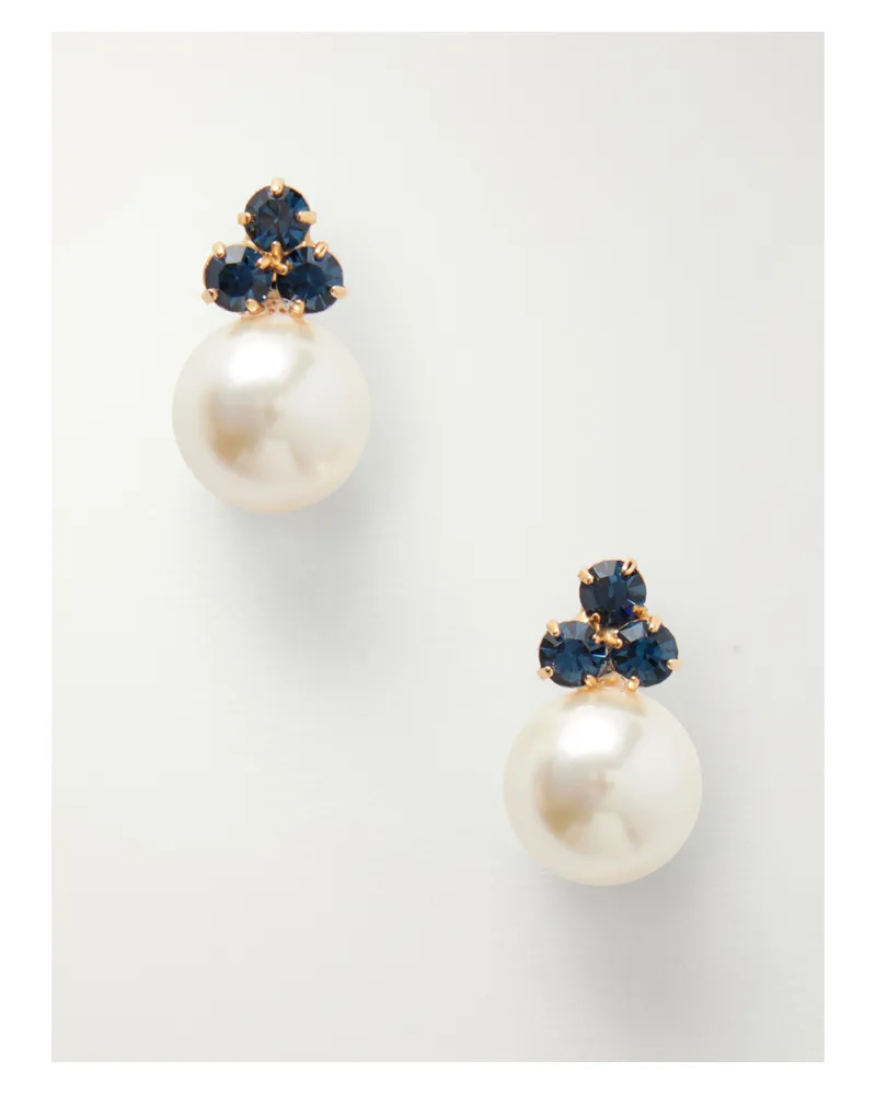 Jennifer Behr Belen Gold-tone, Sapphire And Pearl Earrings - Blue Blue