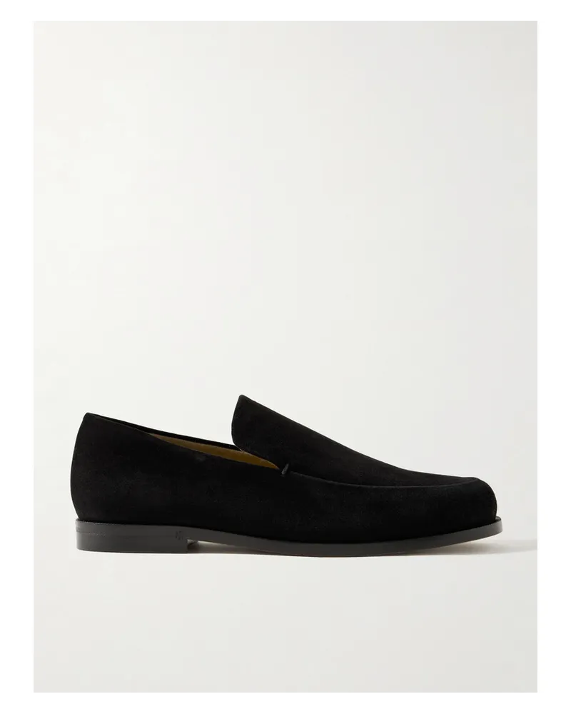 KHAITE Alessio Loafers aus Veloursleder Schwarz