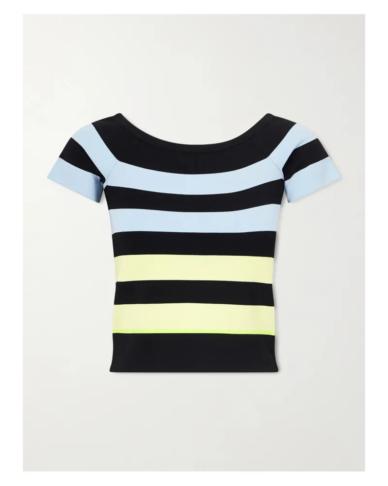 Christopher John Rogers Off-shoulder Striped Jersey Top - Multi Multi