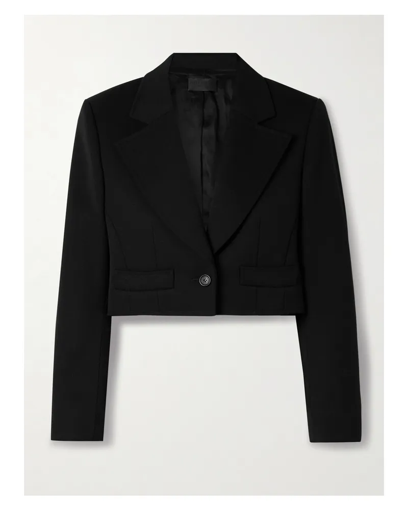 Nili Lotan Belino Verkürzter Blazer Aus Woll-twill - Schwarz Schwarz