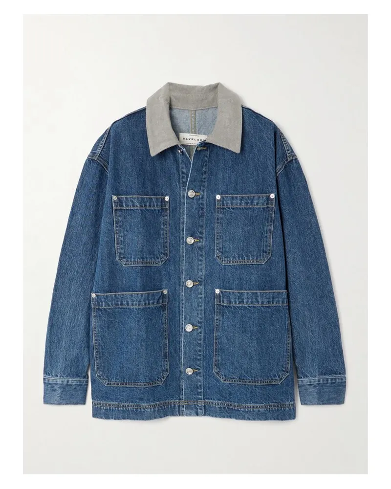 SLVRLAKE Jeansjacke Mit Besatz Aus Baumwollcord - Blau Blau