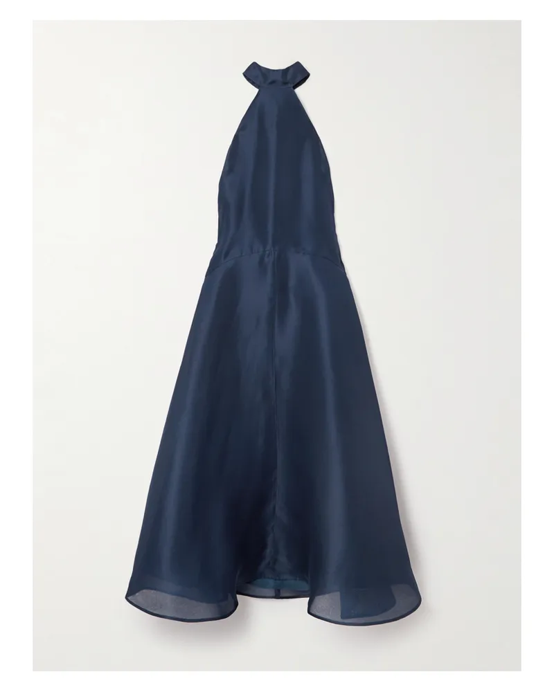 Altuzarra Becca Midikleid Aus Seidensatin Mit Neckholder - Blau Blau