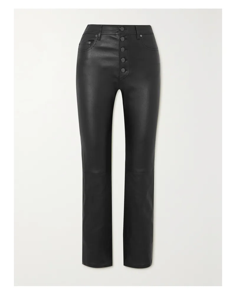 Joseph Den Verkürzte Hose Mit Geradem Bein Aus Leder - Schwarz Schwarz