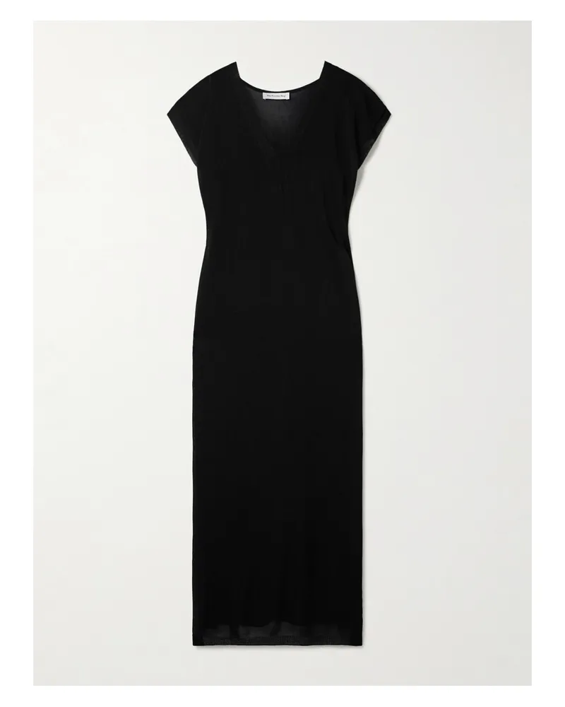 FRANKIE Shop Mysia Maxikleid Aus Strick - Schwarz Schwarz