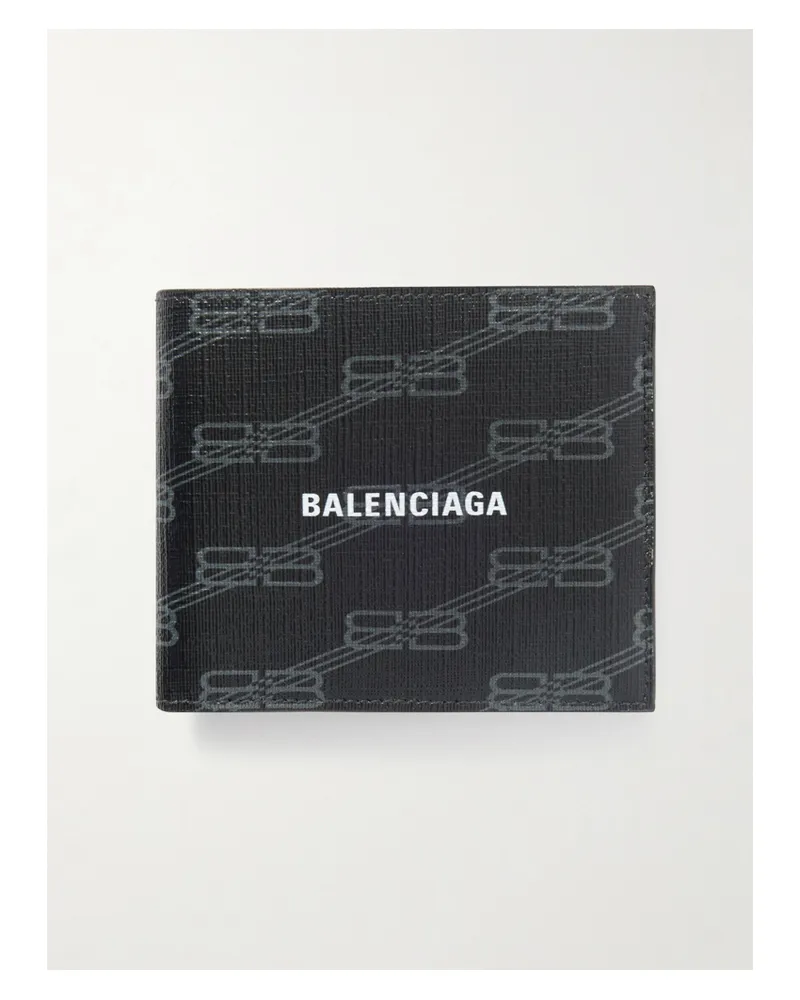 Balenciaga Printed Textured-leather Wallet - Black Black