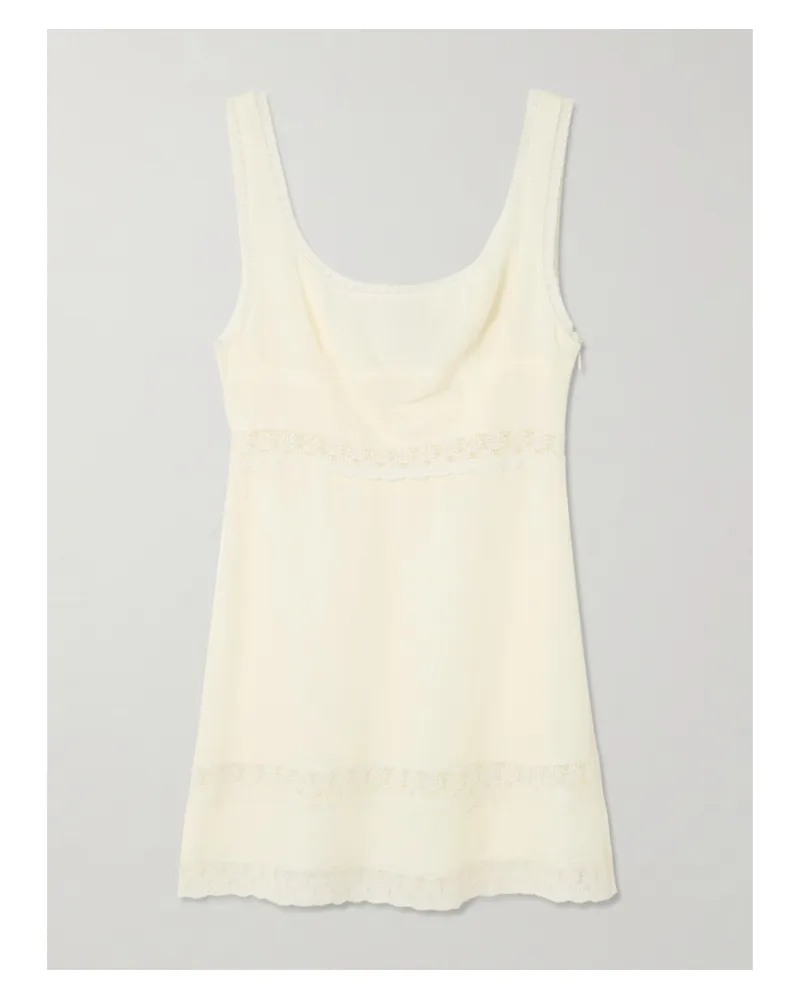 RIXO Ronan Minikleid Aus Crêpe Mit Spitzenbesätzen - Creme Creme