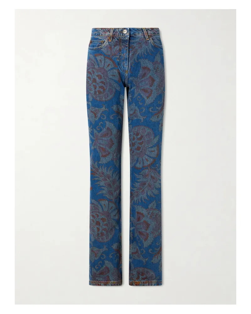 Etro Paisley-print Flared Jeans - Blue Blue