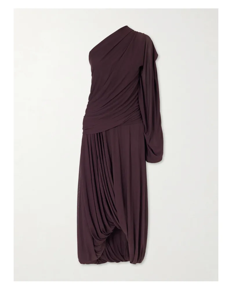 Proenza Schouler Gabri One-shoulder Draped Jersey Midi Dress - Purple Purple