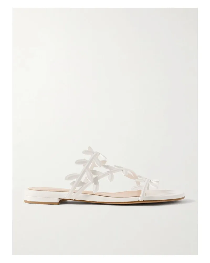 Gianvito Rossi Flavia Pantoletten Aus Leder - Weiß Weiß