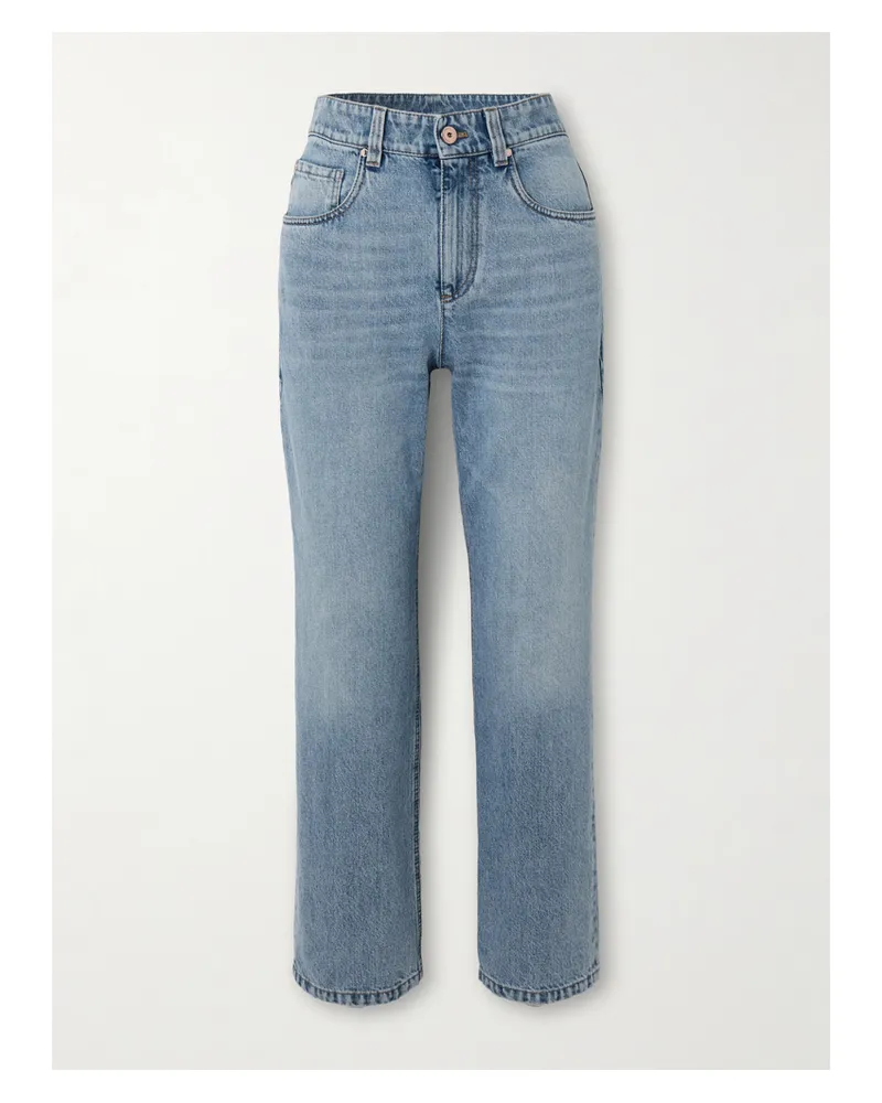 Brunello Cucinelli Hoch Sitzende Jeans Mit Weitem Bein - Blau Blau