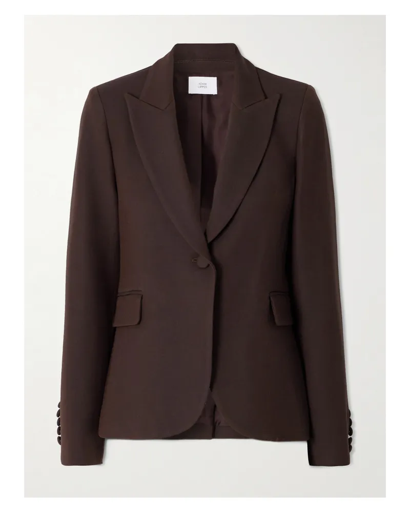 Adam Lippes Logan Blazer Aus Einer Woll-seidenmischung - Braun Braun