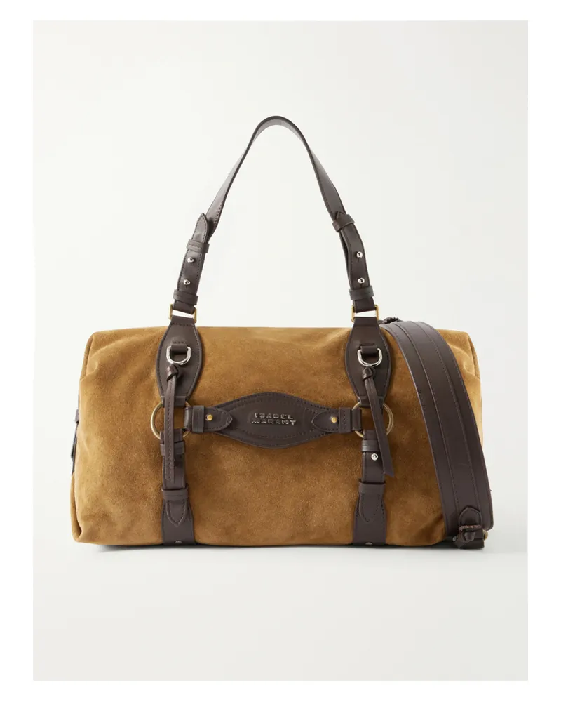 Isabel Marant Tilpa Suede And Leather-trimmed Weekend Bag - Neutrals Neutrals