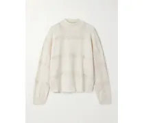 Sequin-embellished Wool, Cashmere And Silk-blend Sweater - Cream