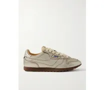 Windspin Sneakers Aus Metallic-leder - Silber