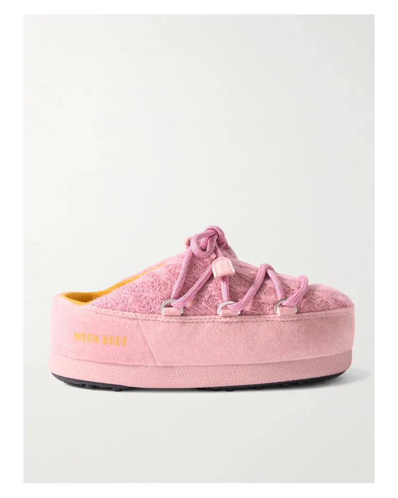 Moon Boot Guest In Residence Evx Strick-mules Mit Plateausohle - Pink Pink