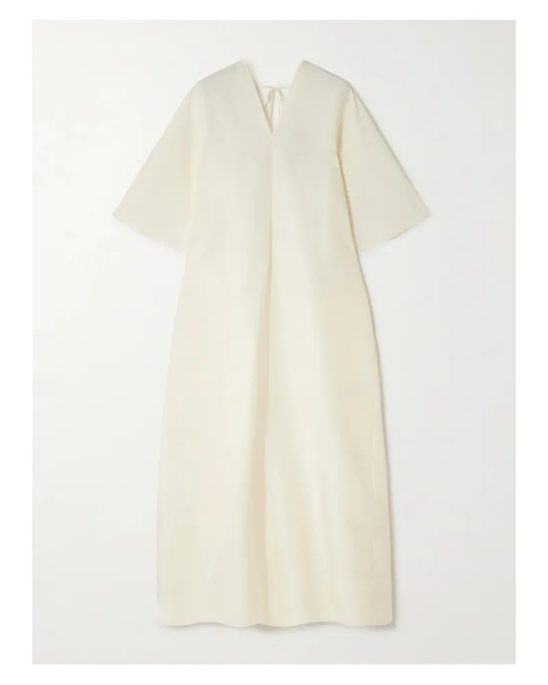 The Row Mia Midikleid Aus Shantung-seide Mit Rückenausschnitt - Wollweiß Wollweiß