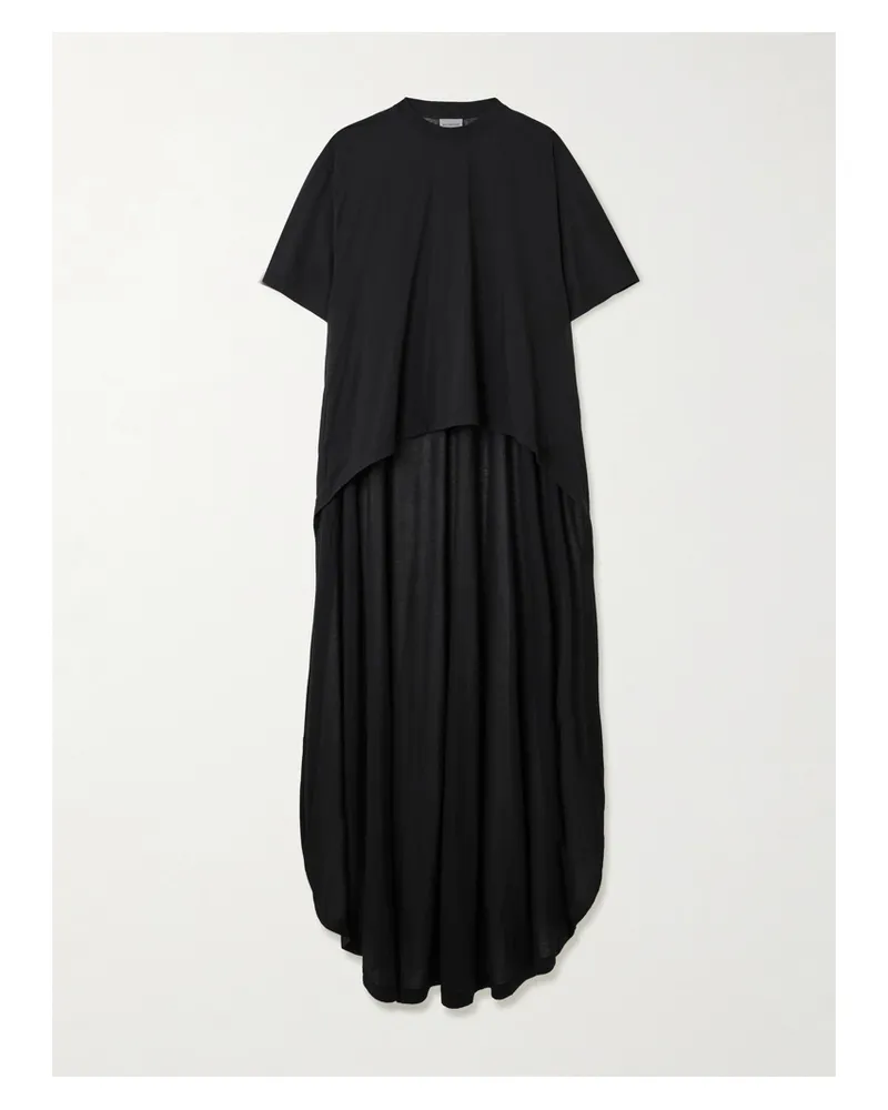Balenciaga Asymmetrisches T-shirt Aus Jersey Aus Einer Baumwollmischung - Schwarz Schwarz