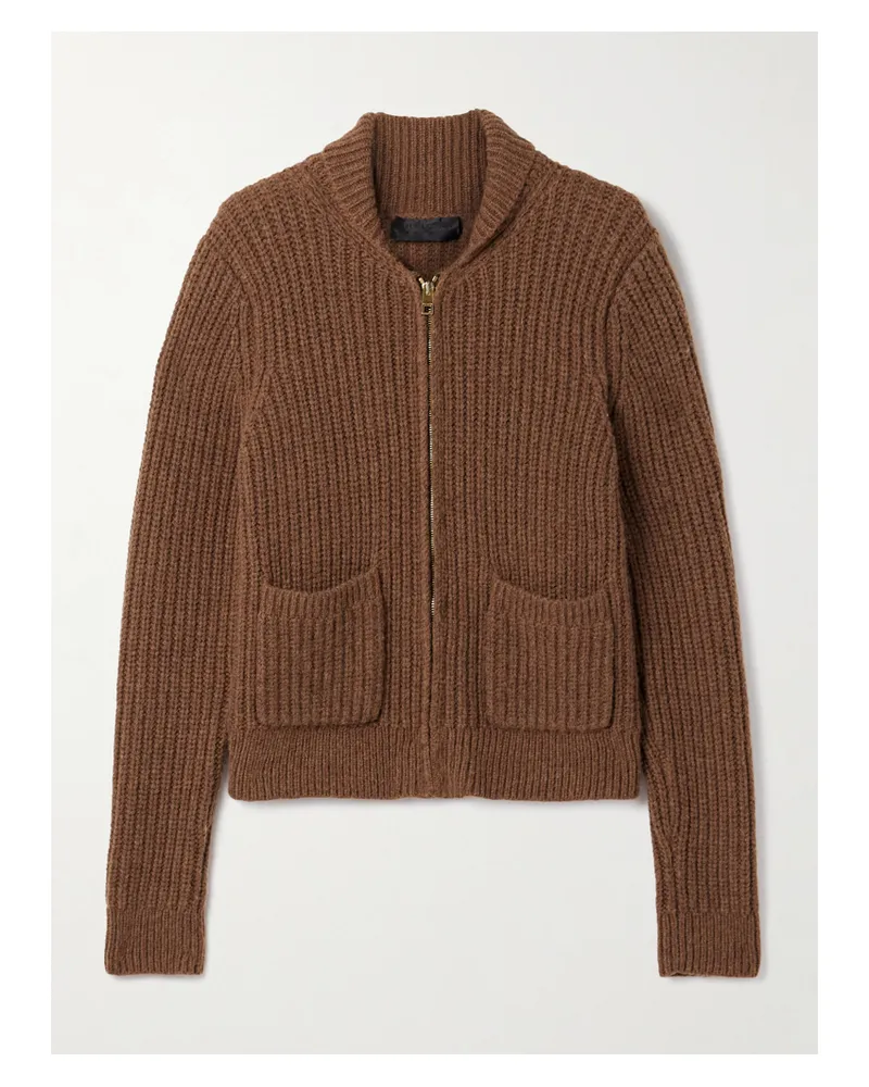 Nili Lotan Tessen Cardigan Aus Einer Merinowollmischung In Rippstrick - Braun Braun