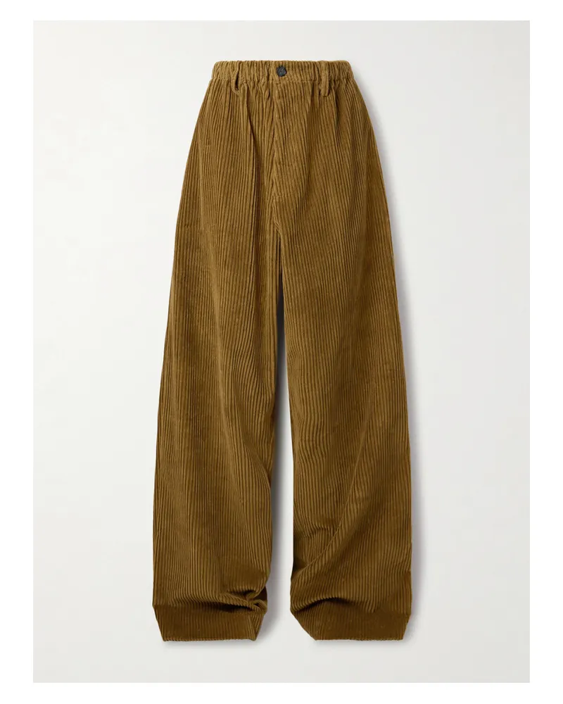 Proenza Schouler Lidie Hose Mit Weitem Bein Aus Baumwollcord - Grün Grün