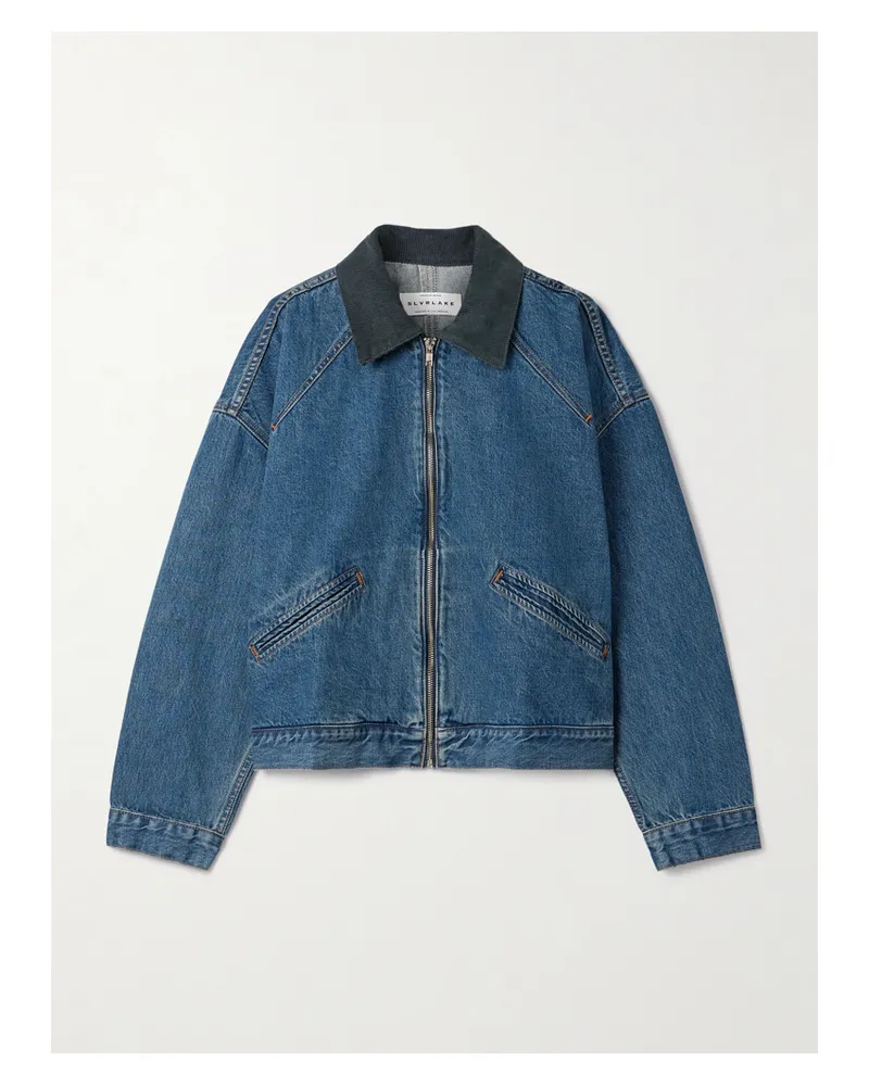 SLVRLAKE Camden Jeansjacke Mit Cordbesatz - Blau Blau