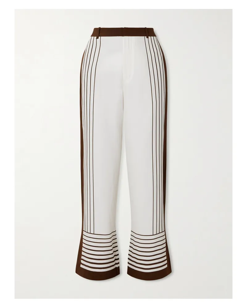 SIR Destino Striped Silk Crepe De Chine Wide-leg Pants - Multi Multi