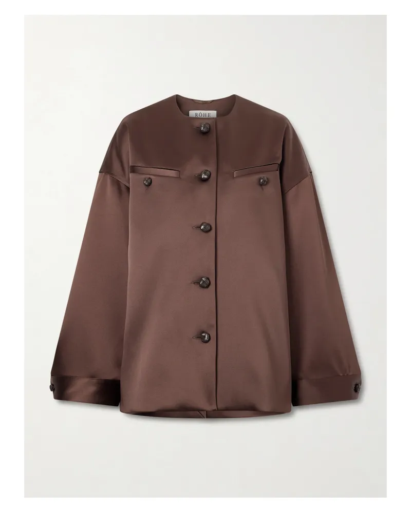 Róhe Jacke Aus Recyceltem Satin - Braun Braun