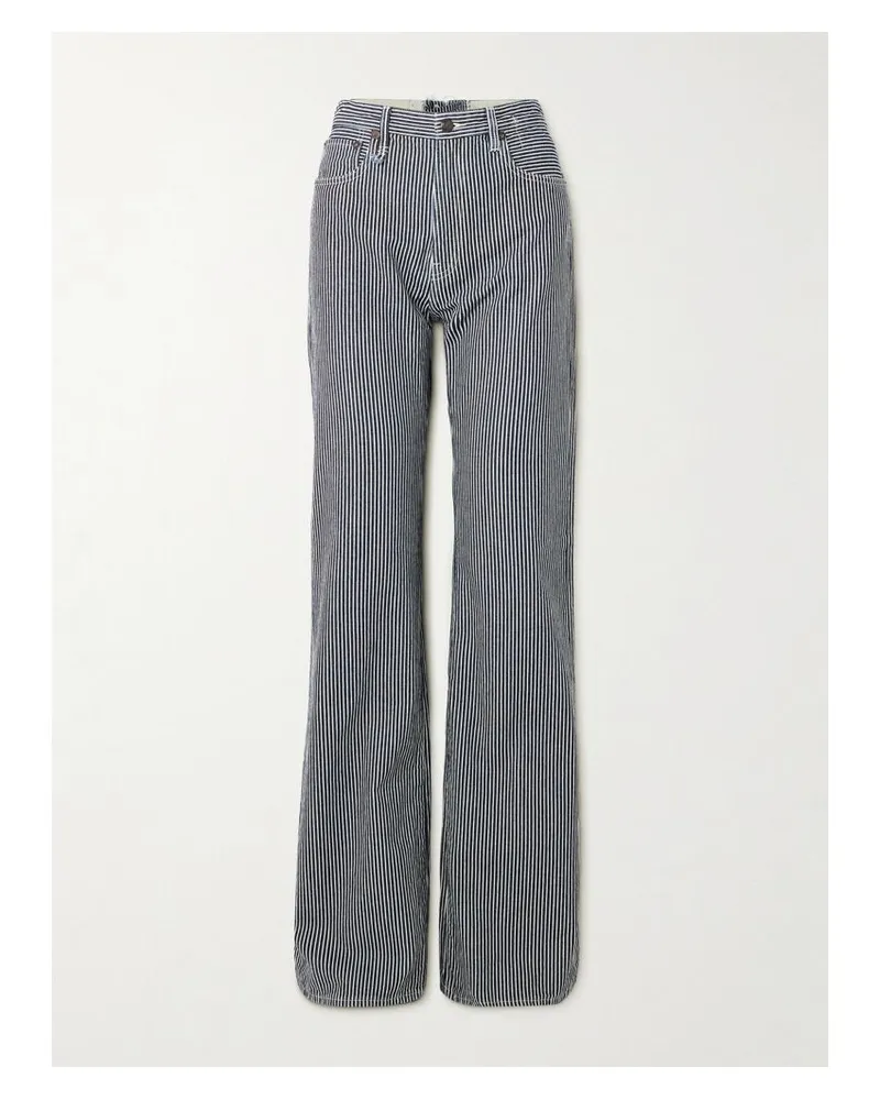 R13 Jane Hoch Sitzende, Gestreifte Jeans Mit Weitem Bein - Blau Blau