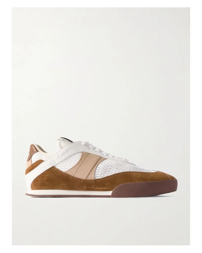 Chloé Kick Sneakers Aus Veloursleder, Mesh Und Leder - Braun Braun