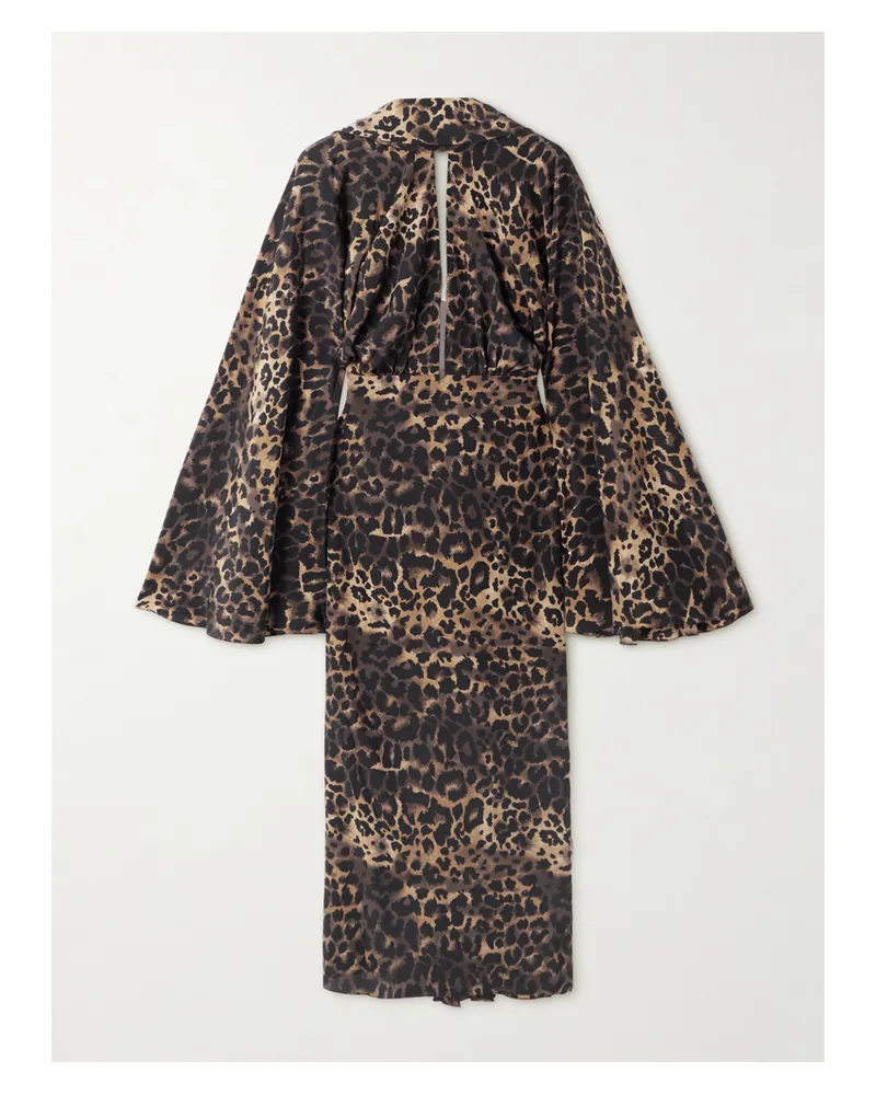 Johanna Ortiz Post Treasured Rückenfreies Midikdleid Aus Einer Seidenmischung Mit Leopardenprint - Animal-Print Animal-print
