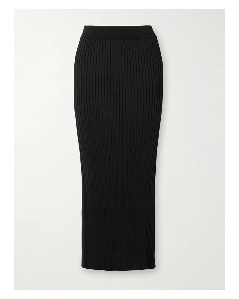 Jil Sander Maxirock Aus Rippstrick - Schwarz Schwarz