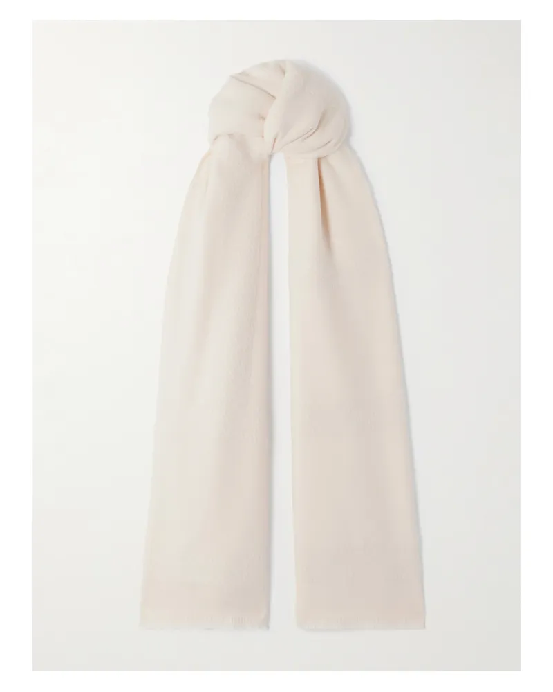 Totême Intarsia-knit Wool-blend Scarf - Off-white Off-white